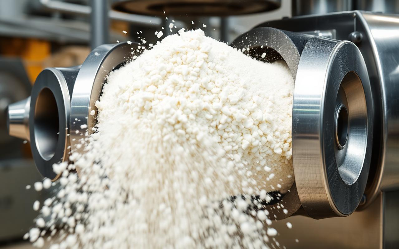 Guar splits grinding and sieving process at Kalol plant