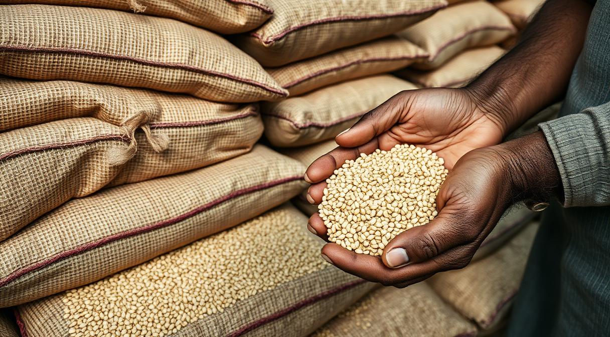 guar seed yields B D Guar harvested seed at Indian mandi market