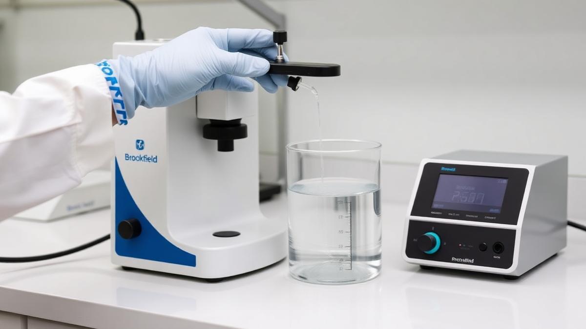Guar Gum B D Guar custom hydrocolloid blend viscosity testing on a viscometer