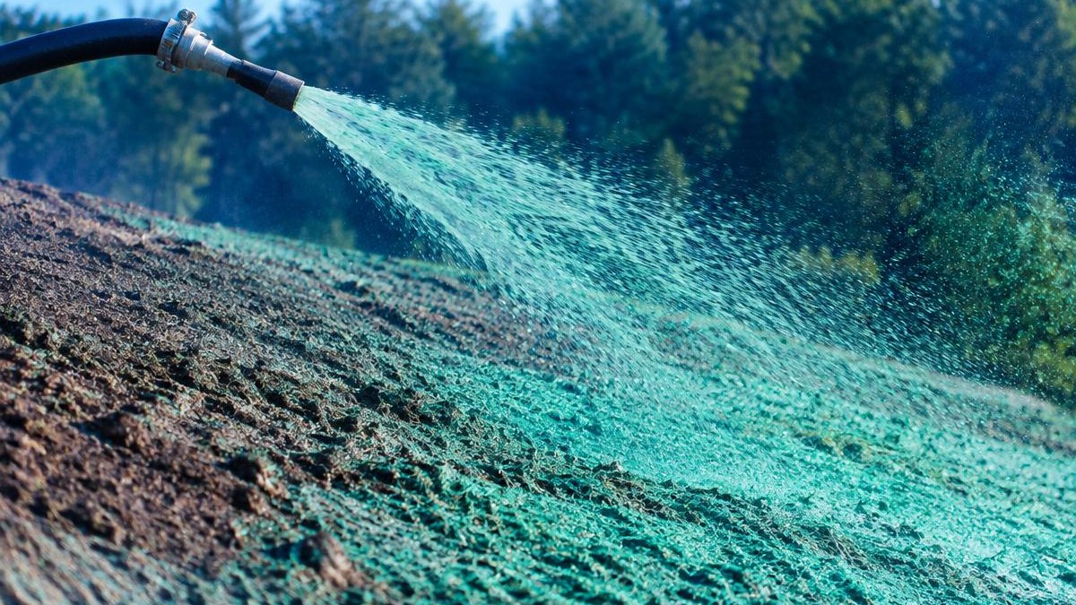 hydraulic seeding B D Guar slope application