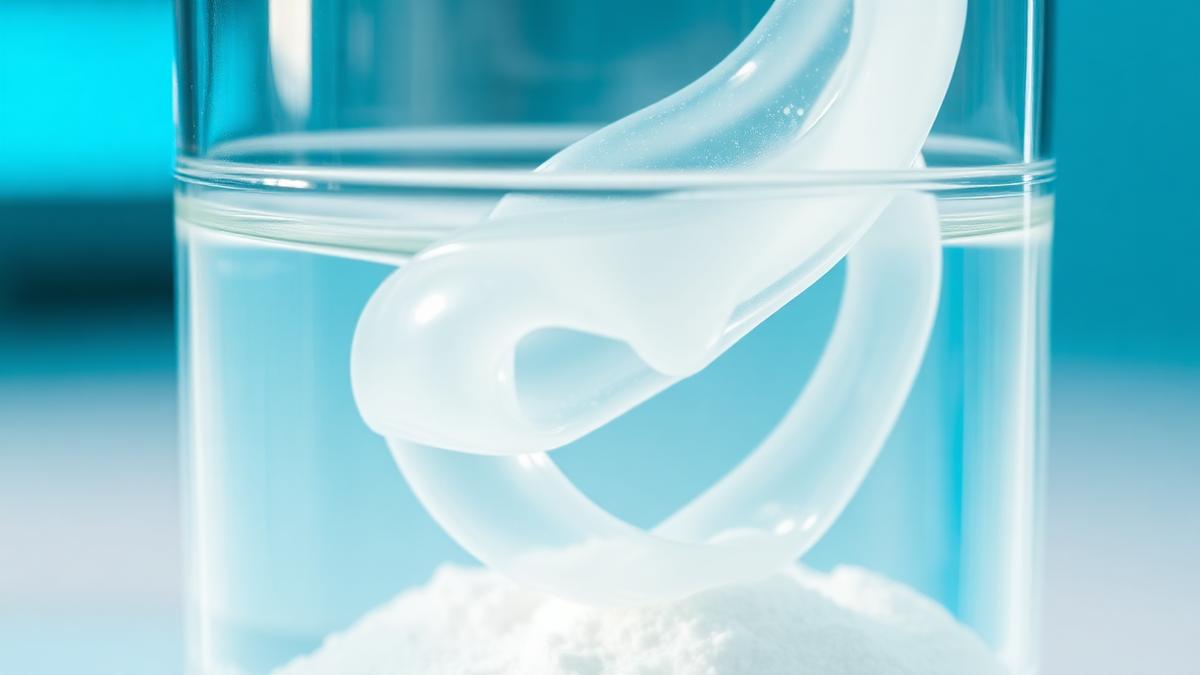 high-fiber satiety foods B D Guar viscous hydrogel formation in beaker