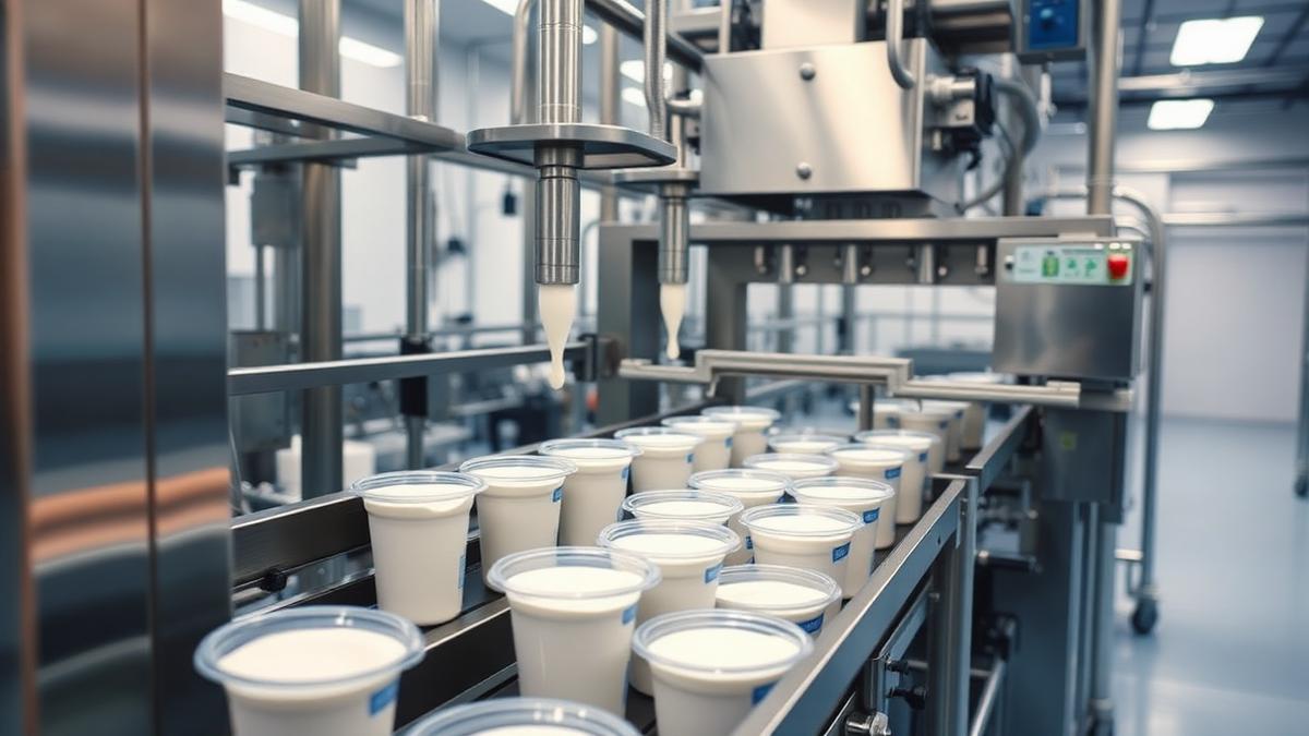guar gum B D Guar clean-label cultured dairy yogurt and sour cream on production line