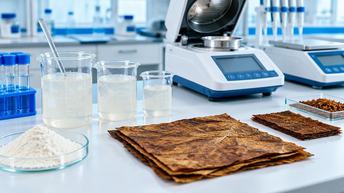 reconstituted tobacco B D Guar quality control moisture testing laboratory